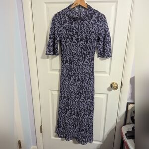 & Other Stories Dress Size 0 Blue Short Sleeve Midi Sheer No Slip